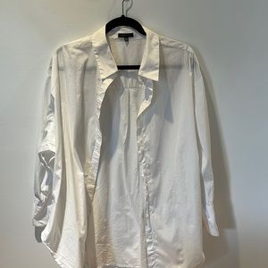 Oversized white button down